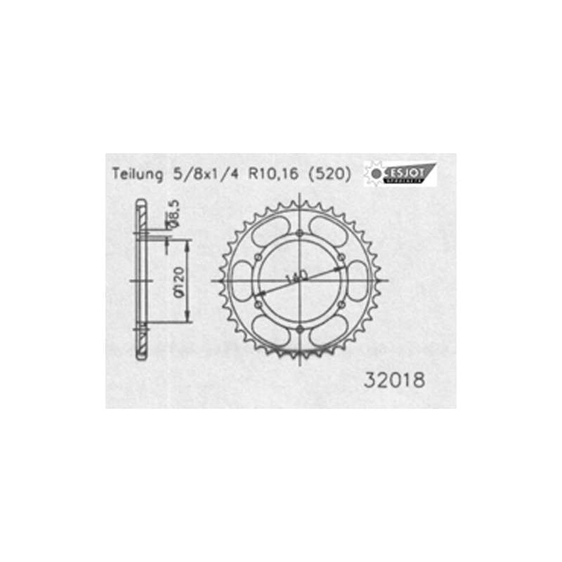 ZAHNKRANZ STAHL 520 (50-32018-38)