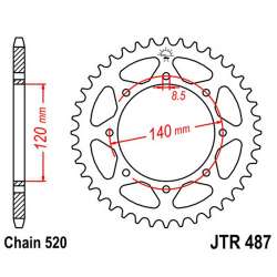 COURONNE ACIER 520 (16600-43 / 50-32028-43 / JTR487.43)