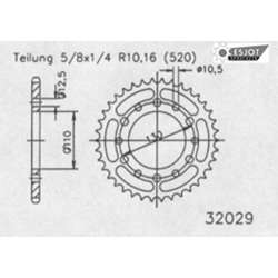 ZAHNKRANZ STAHL 520 (16500-38 / 50-32029-38 / JTR486.38)