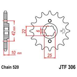 PIGNON 520 (20508-14 / 50-32030-14 / JTF306.14)