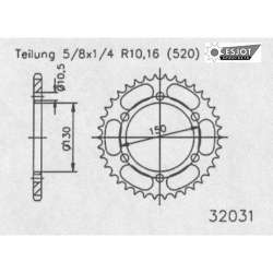 ZAHNKRANZ STAHL 520 (50-32001-44)
