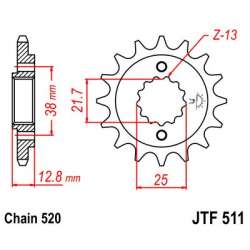 PIGNON 520 (24505-15 / 50-32038-15 / JTF511.15)