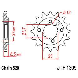PIGNON 520 (20510-13 / 50-32040-13 / JTF1309.13)