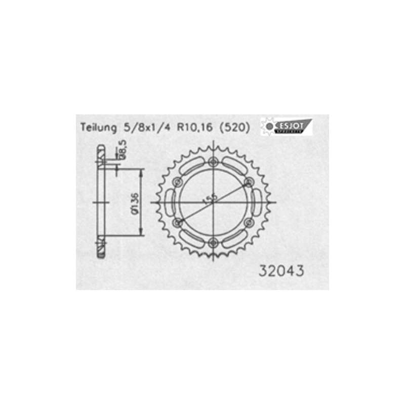 ZAHNKRANZ STAHL 520 (50-32043-40)