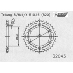 COURONNE ACIER 520 (14206-46 / 50-32043-40 / JTR822.46)