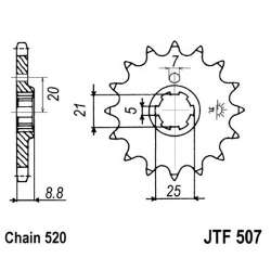 PIGNON 520 (24302-13 / 50-32045-13 / JTF507.13)