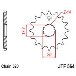 PIGNON 520 (21203-14 / 50-32046-14 / JTF564.14)