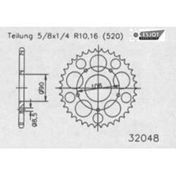 COURONNE ACIER 520 (35303-39 / 50-32048-39 / JTR18.39)