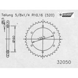 ZAHNKRANZ STAHL 520 (50-32050-40 / JTR5.40)