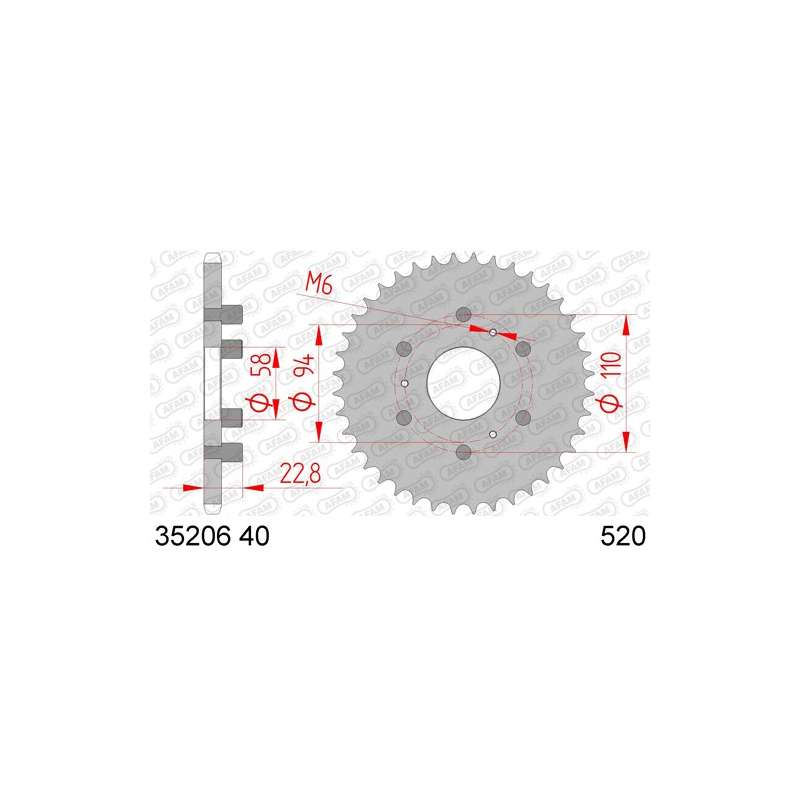COURONNE ACIER 520 (35206-40 / 50-32051-40 / JTR20.40)