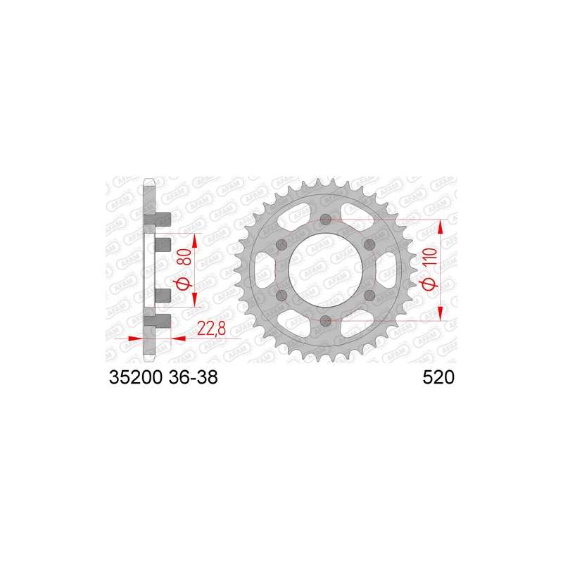 ZAHNKRANZ STAHL 520 (35200-37 / 50-32052-37 / JTR19.37)