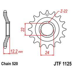 PIGNON 520 (61302-17 / 50-32055-17 / JTF1125.17)