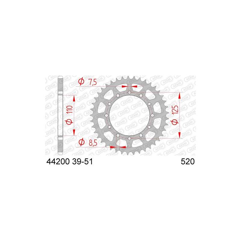 COURONNE ACIER 520 (44200-39 / 50-32056-39 / JTR13.39)