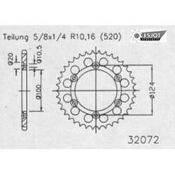 COURONNE ACIER 520 (50602-42 / 50-32072-42 / JTR735.42)