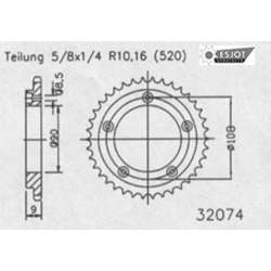 ZAHNKRANZ STAHL 520 (50601-40 / 50-32074-40 / JTR491.40)