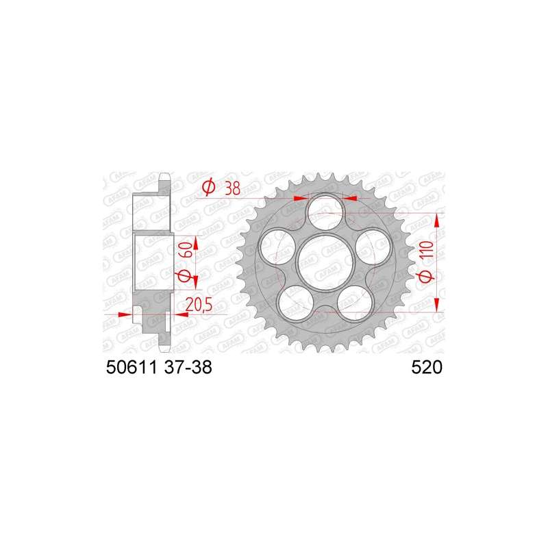 ZAHNKRANZ STAHL 520 (50611-38 / 50-32075-38)