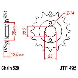 PIGNON 520 (52606-15 / JTF495.15)