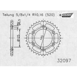 ZAHNKRANZ STAHL 520 (44202-44 / 50-32097-44 / JTR698.44)