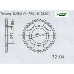ZAHNKRANZ STAHL 520 (50-32104-43)