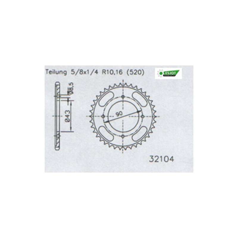 ZAHNKRANZ STAHL 520 (50-32104-43)