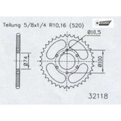 ZAHNKRANZ STAHL 520 (50-32118-46 / JTR1073.46)