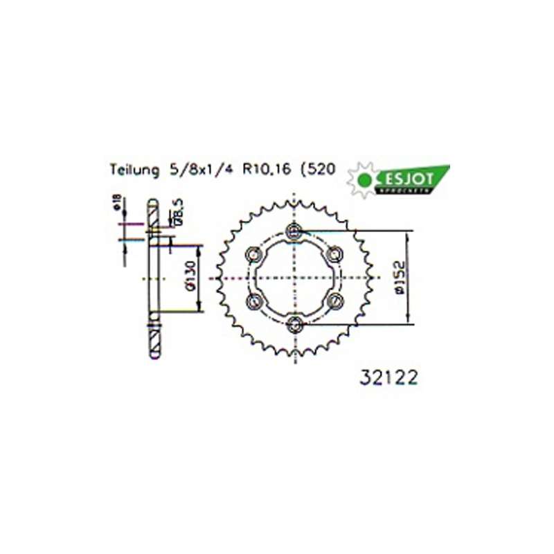 ZAHNKRANZ STAHL 520 (50-32122-48 / JTR706.48)