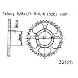 ZAHNKRANZ STAHL 520 (35801-40/ 50-32125-40 / JTR703.40)