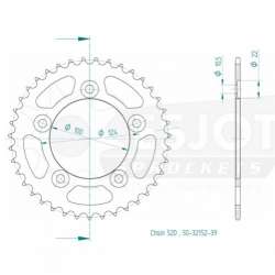 ZAHNKRANZ STAHL 520 (JTR746.39 / 50613-39)