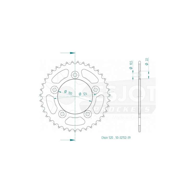 ZAHNKRANZ STAHL 520 (JTR746.39 / 50613-39)