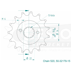PIGNON 520 (73305-15 / 50-32179-15 / JTF1908.15)