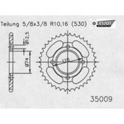 ZAHNKRANZ STAHL 530 (50-35009-39)