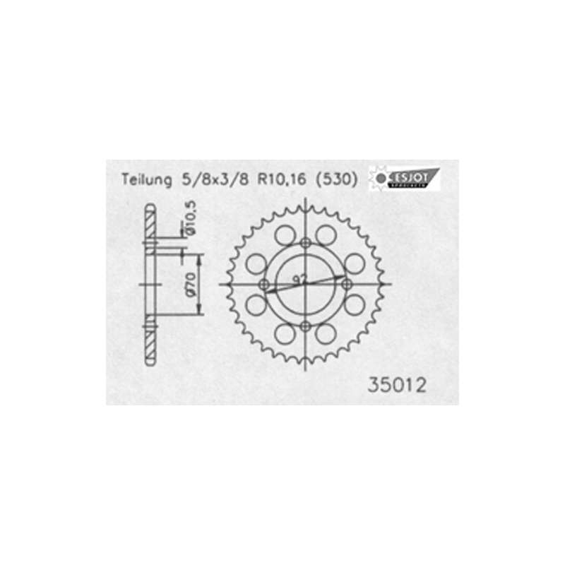 ZAHNKRANZ STAHL 530 (50-35012-40 / JTR476.40)