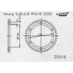 COURONNE ACIER 530 (12801-40 / 50-35016-40 / JTR859.40)