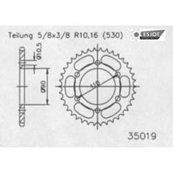COURONNE ACIER 530 (12600-33 / 50-35019-33 / JTR850.33)