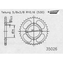 ZAHNKRANZ STAHL 530 (50-35026-39)