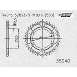 ZAHNKRANZ STAHL 530 (16603-38 / 50-35040-38 / JTR499.38)