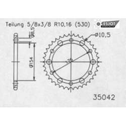 COURONNE ACIER 530 (50-35042-45 / JTR1340.45)