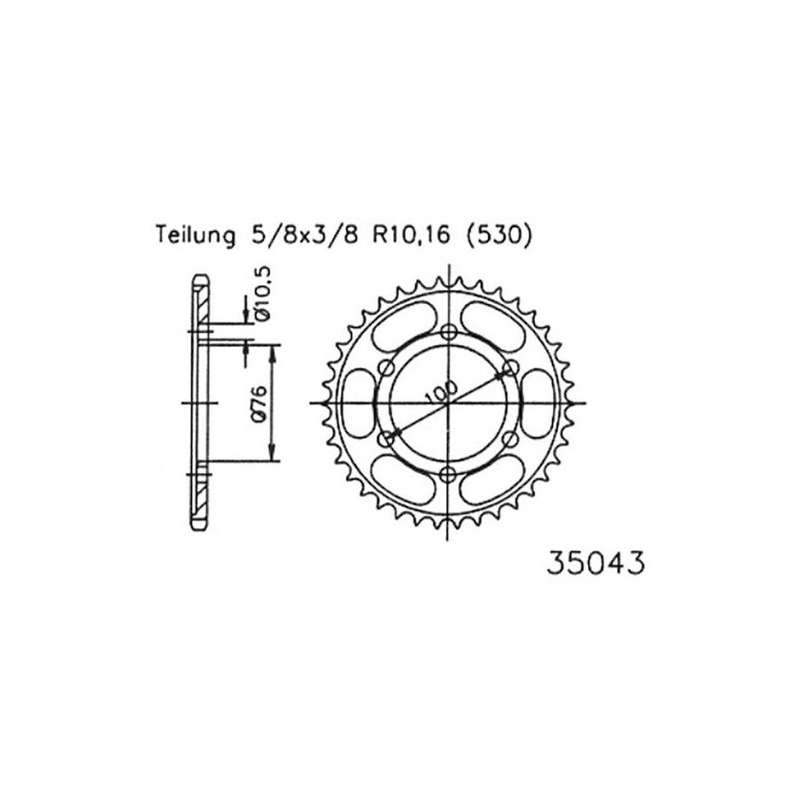 COURONNE ACIER 530 (50-35043-48 / JTR816.48)