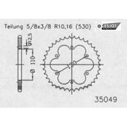 ZAHNKRANZ STAHL 530 (92502-40 / 50-35049-40)