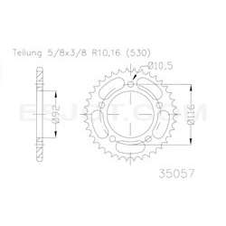 ZAHNKRANZ STAHL 530 (16900-41 / 50-35057-41 / JTR1493.41)