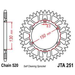 COURONNE ALU 520 (13323N-50 / 51-32001-50 / JTA251.50)