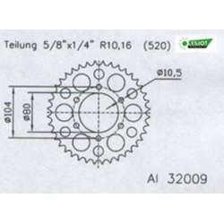 ZAHNKRANZ ALU 520 (17606-40 / 51-32009-40 / JTA478.40)