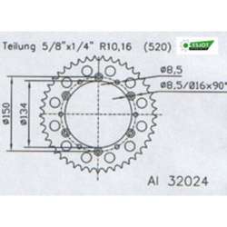 COURONNE ALU 520 (17206N-47 / 51-32024-47 / JTA460.47)