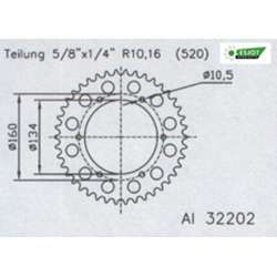 COURONNE ALU 520 (11618-44 / 51-32202-44 / JTA1308.44)