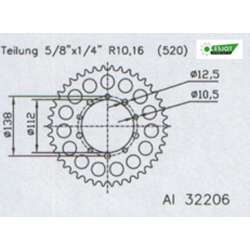 ZAHNKRANZ ALU 520 (13817-42 / 51-32206-42)