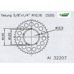 ZAHNKRANZ ALU 520 (15605-43 / 51-32207-43 / JTA1793.43)