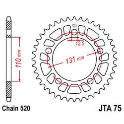ZAHNKRANZ ALU 520 (165801-43 / 51-32238-43 / JTA75.43)