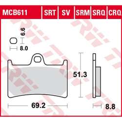 TRW BREMSBELÄGE RACING SCR