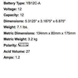 YUASA BATTERIE YB12C A