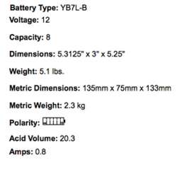 YUASA BATTERIE YB7L-B2